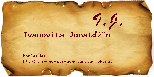 Ivanovits Jonatán névjegykártya